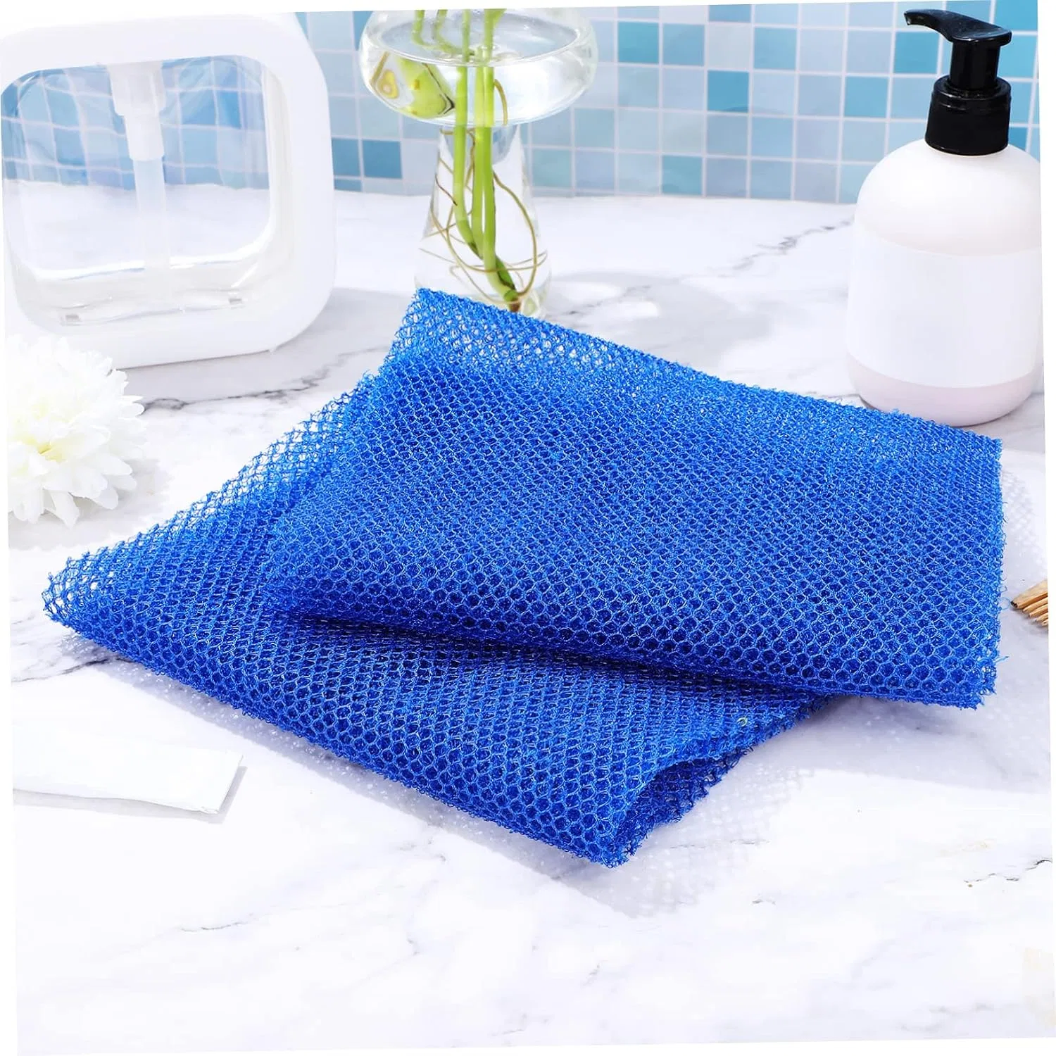 Мочалка для тела African Exfoliating Mesh Sponge, HONMEET, 72 г, Blue — фото 4