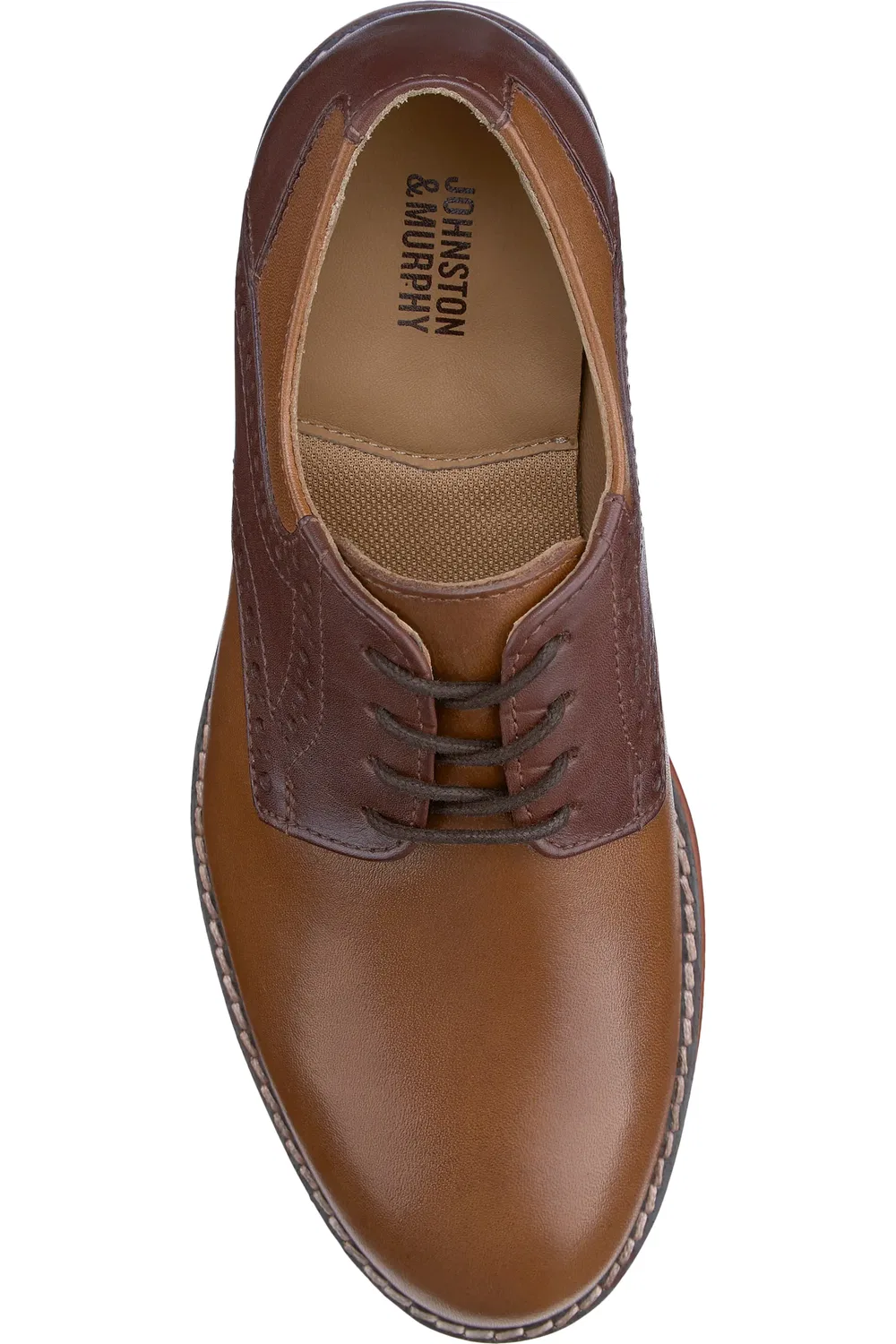 Детские туфли saddle shoe с отделкой brogue Conard Johnston & Murphy, Tan/Dark Brown Full Grain — фото 4