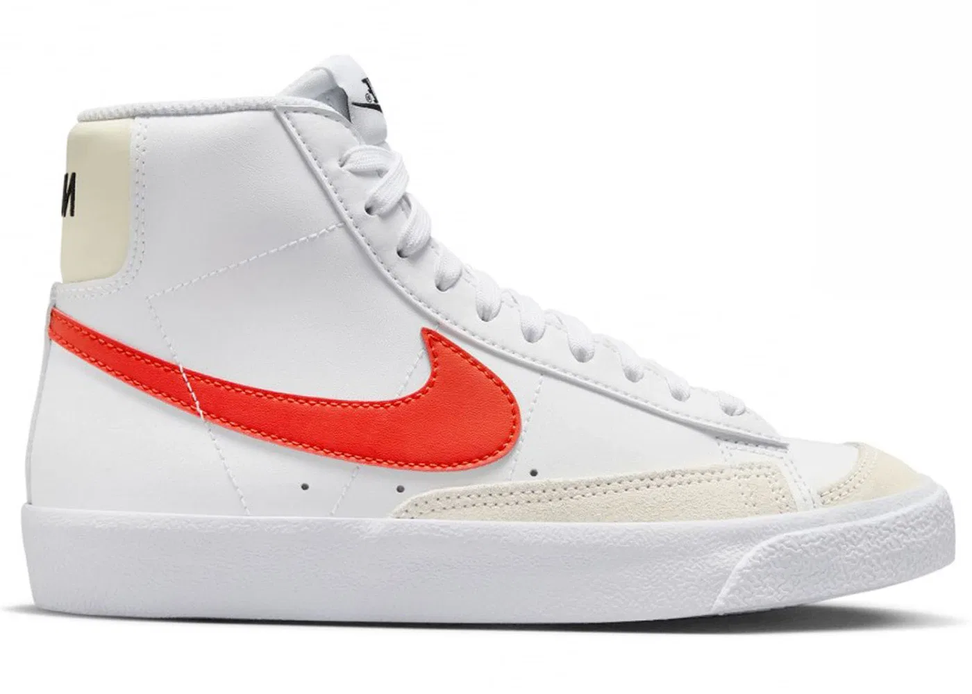 Детские кроссовки с длинным язычком Nike Blazer Mid 77, White/Coconut Milk/White/Picante Red