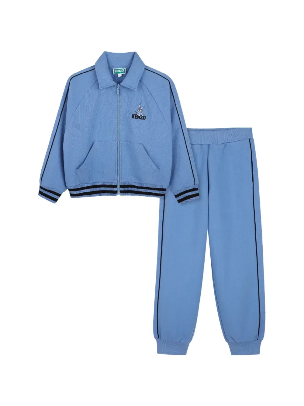 Спортивные брюки с графичным принтом Kenzo Kids, синий