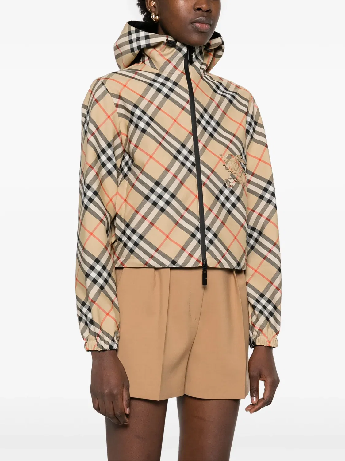 Пиджак в винтажной клетке Burberry, коричневый — фото 4