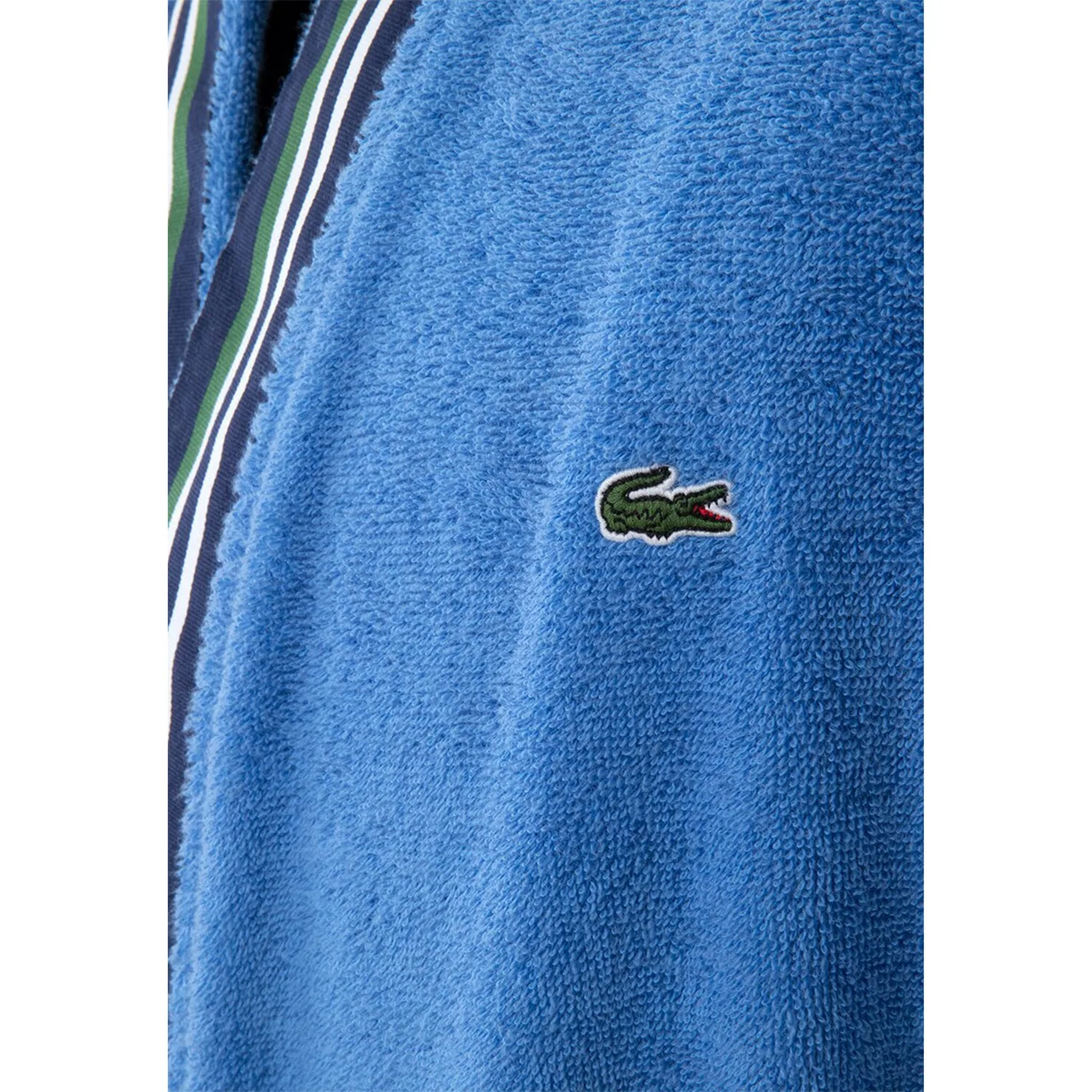 Халат банный Lacoste LCLUB Aerien, хлопковый, с вышивкой крокодил — фото 4