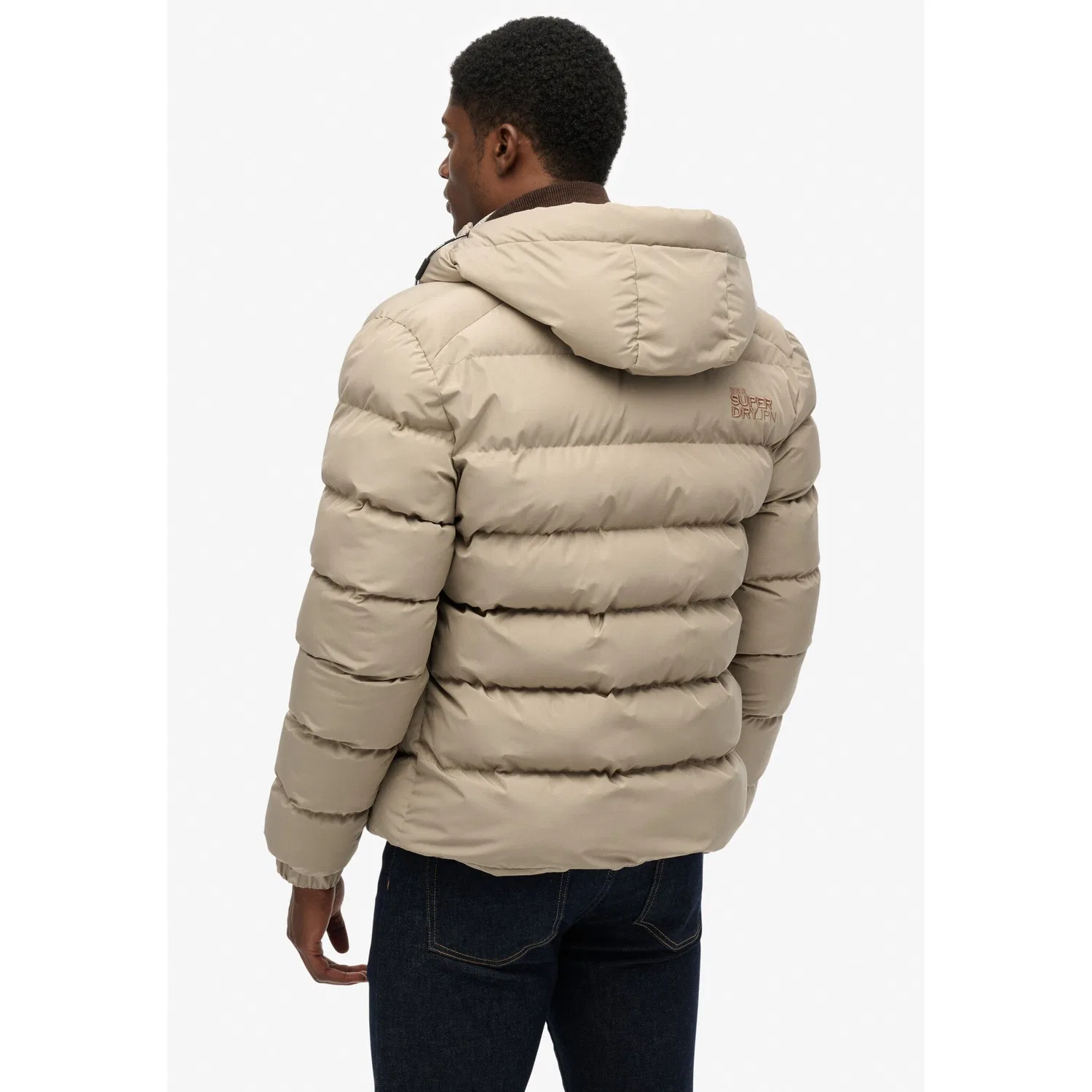 Мужская стеганая куртка с капюшоном Superdry, Beige — фото 3