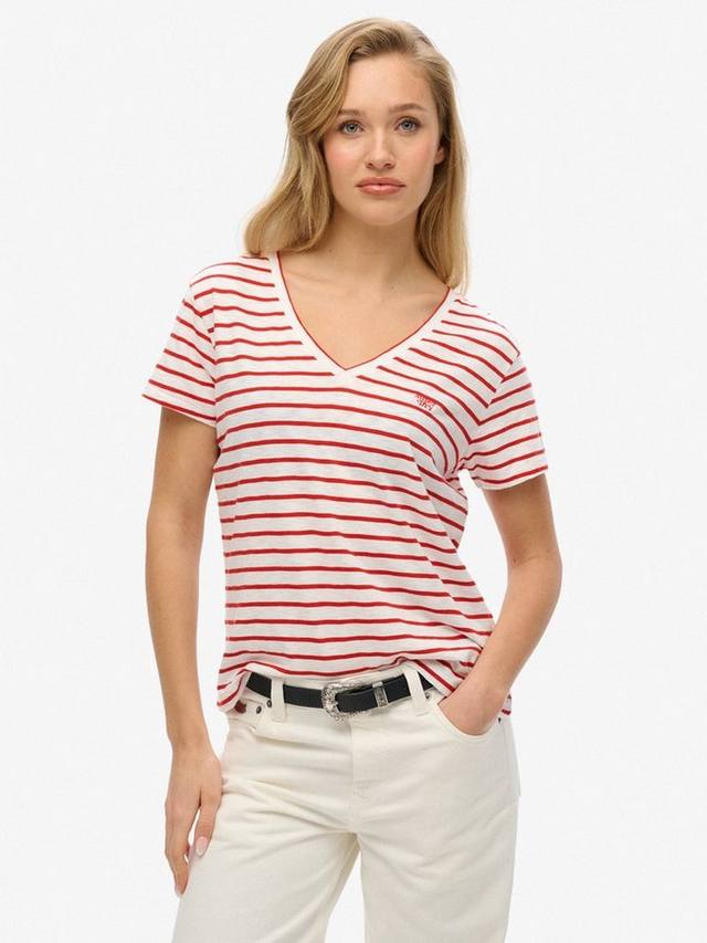 

Футболка в полоску studios slub Superdry, цвет Varsity Red/Optic