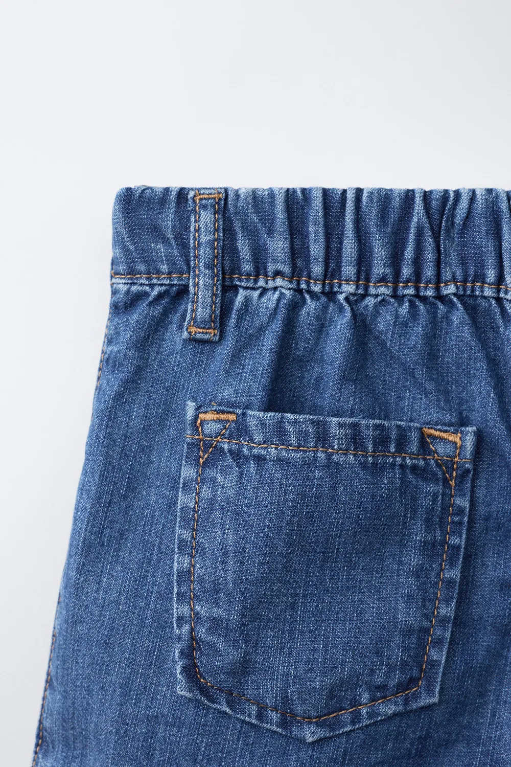 Джинсовая юбка-бермуда ZARA, Blue — фото 4