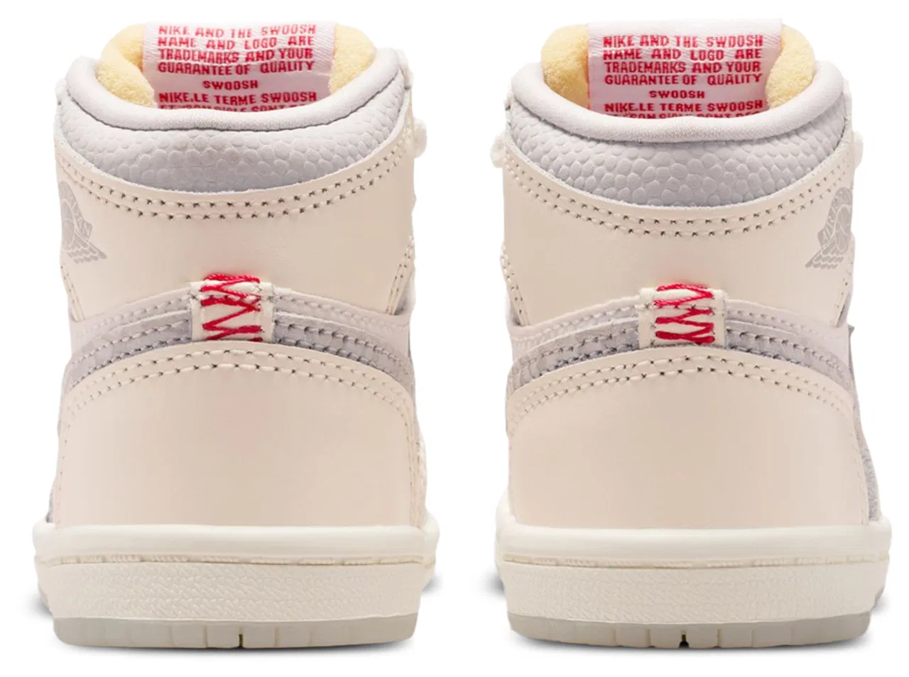 Кроссовки для мальчиков Retro 1 High Jordan, цвет Pale Ivory/University Red/Pale Ivory — фото 3