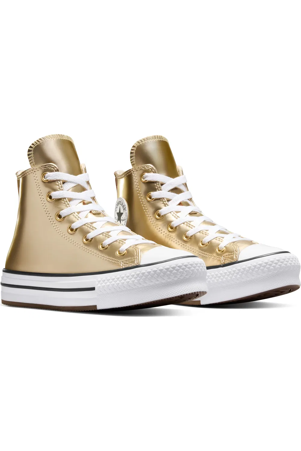 Детские кеды высокие на платформе Chuck Taylor All Star Lift Converse, Metallic Gold/White/Ivory — фото 4