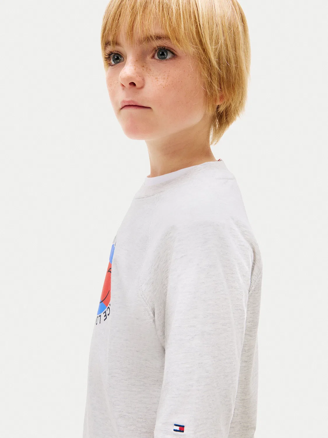 Футболка стандартного кроя для мальчика Smiley Flag Tommy Hilfiger, серый — фото 4