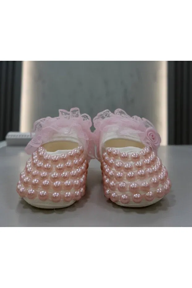 Детские пинетки для девочек с цветочным принтом Bircan Baby, White — фото 2