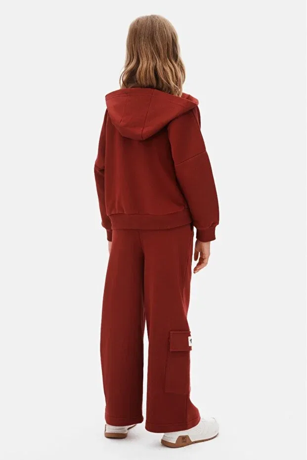 Детский спортивный комплект для девочек с капюшоном Nk Kids, Burgundy — фото 2