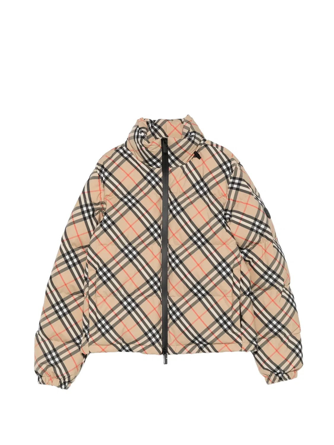 Пуховик в клетку бежевого цвета Burberry, нейтральные