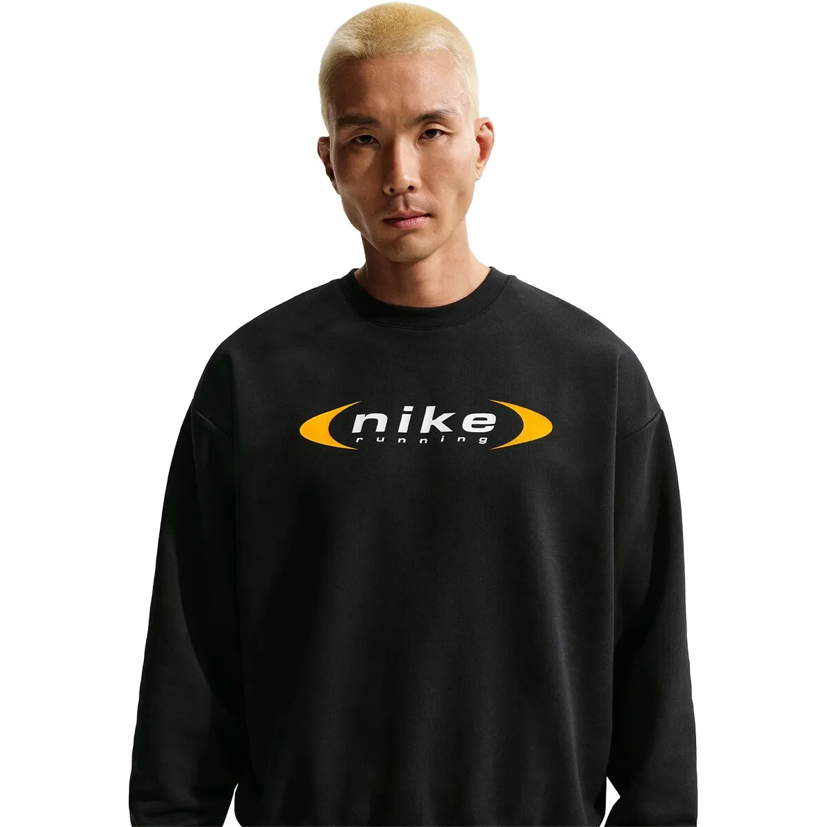 Мужской свитшот с принтом Dri-Fit Retro Fleece Crew Nike, черный — фото 3