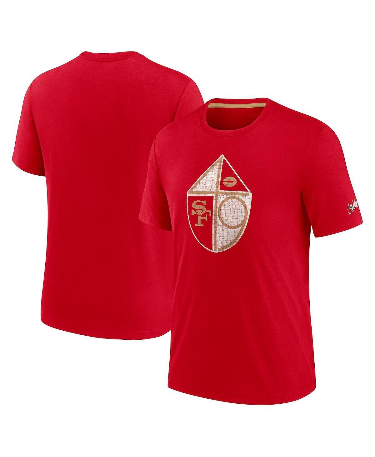 

Мужская футболка scarlet san francisco 49ers playback tri-blend с логотипом Nike