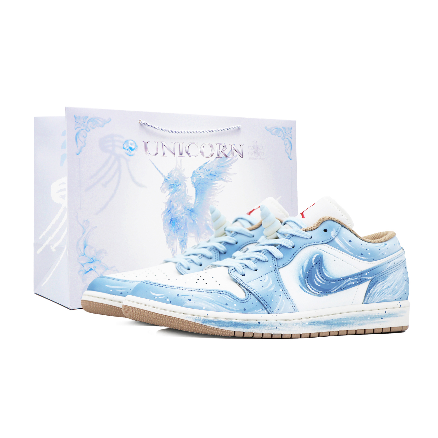 

Jordan Мужские баскетбольные кроссовки Air 1 с низким верхом, износостойкие, винтажные, сине-белый