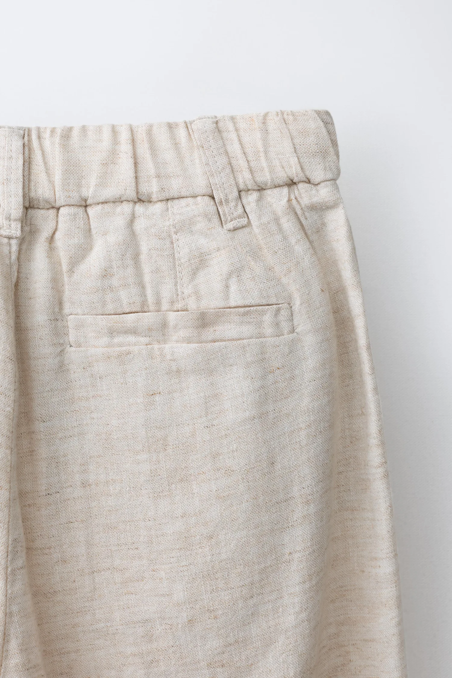 Брюки от костюма из льняной смеси Zara, светло-бежевый — фото 4