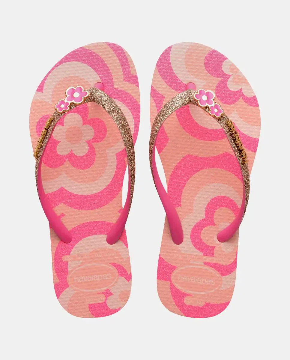 Детские шлепанцы с блестками Slim Glitter Havaianas, Estampado