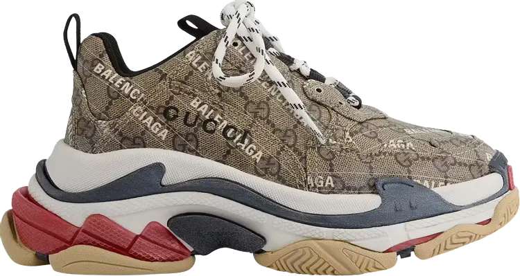 Кроссовки Gucci x Balenciaga Wmns Triple S The Hacker Project, коричневый — фото 2