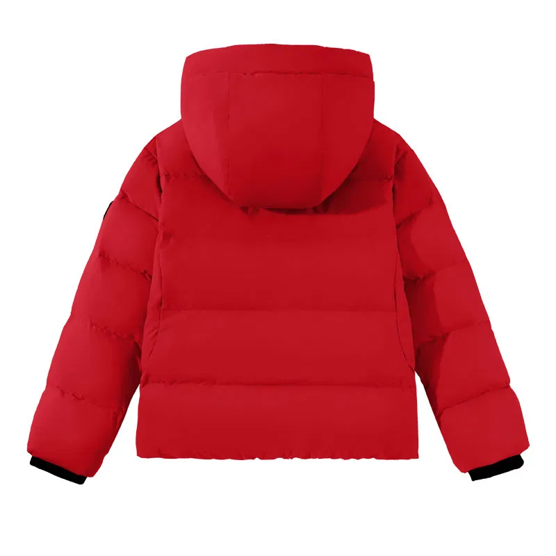 Детское пуховое пальто с капюшоном, утепленное, PEAK, Red/PK White K+PK Black — фото 3
