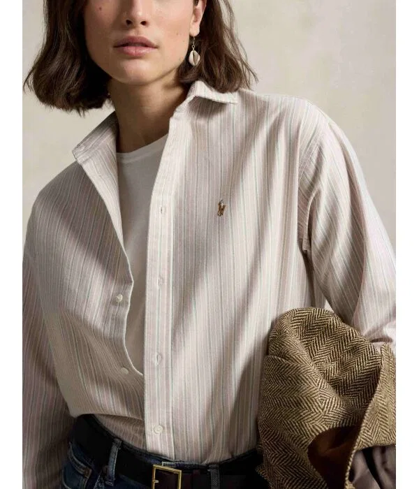 Женская рубашка свободного кроя Camicia Polo Ralph Lauren, Rosa — фото 4