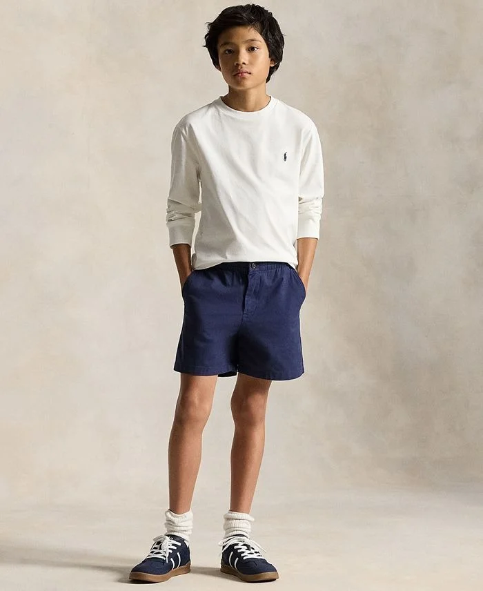 Футболка с длинными рукавами из хлопкового джерси Big Boys Polo Ralph Lauren, белый — фото 4