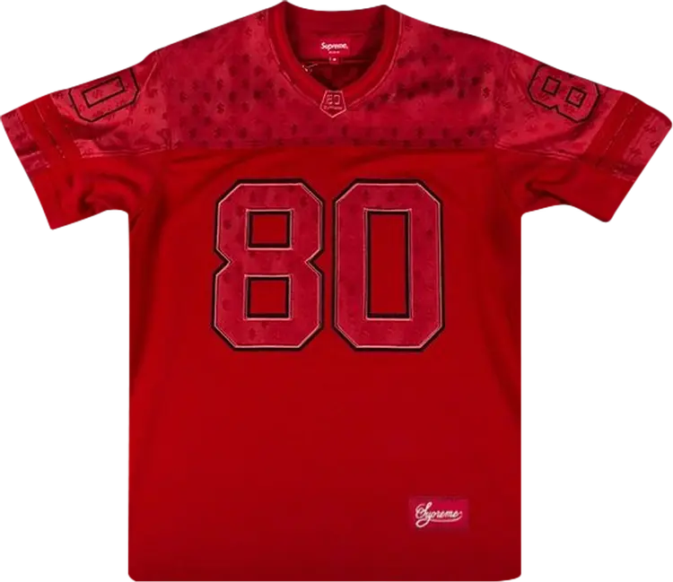 Футболка Supreme Monogram Football Jersey 'Red', красный — фото 2
