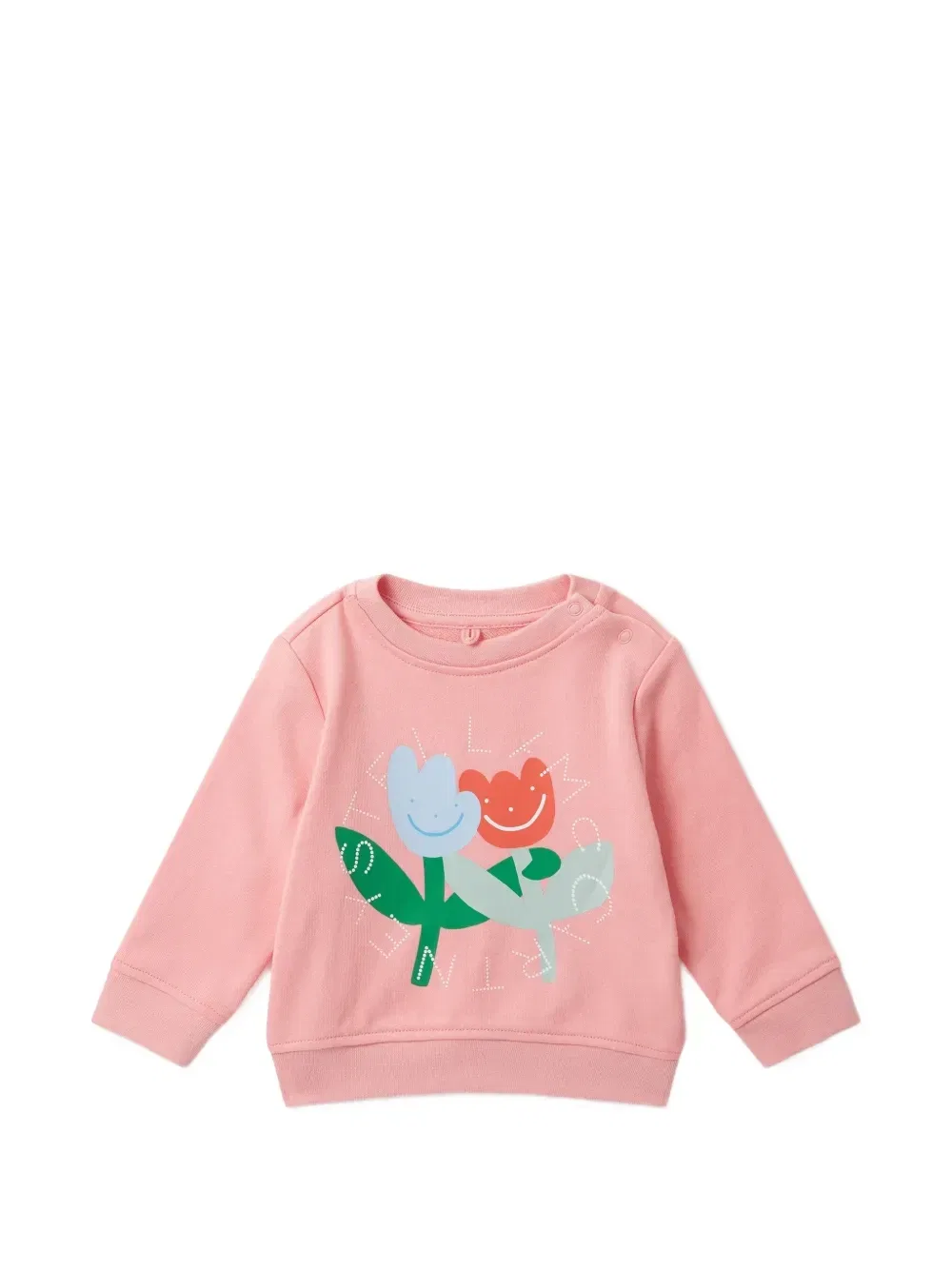 Свитшот с тюльпановым принтом Stella McCartney Kids, розовый