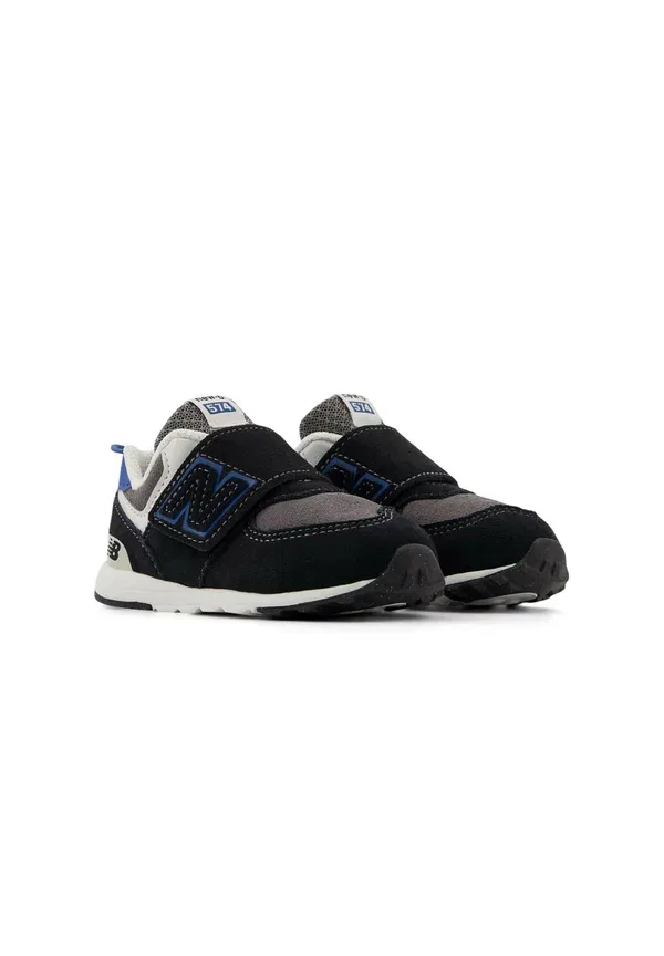 Кроссовки кожаные и текстильные 574 Hook & Loop New Balance Blue Agate, черный/синий — фото 2