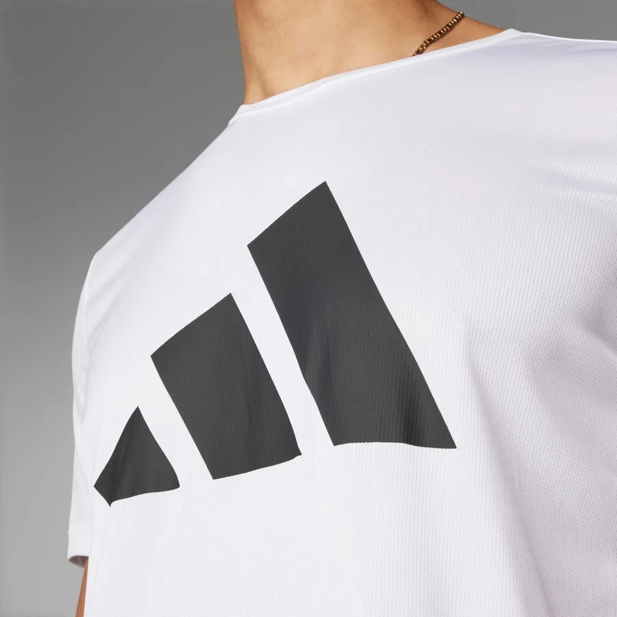 Спортивная футболка с принтом Run It Tee adidas, Белый — фото 3