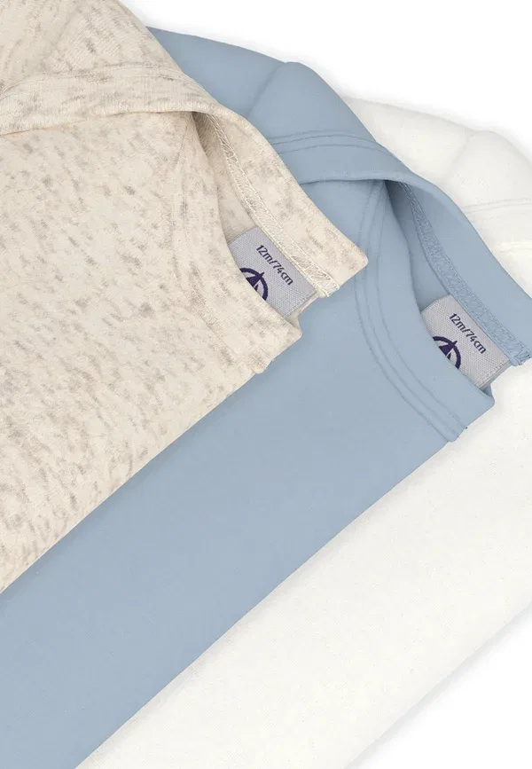 Комплект боди из хлопка 3 шт Bebe unisex Petit Bateau marshmallow — фото 3
