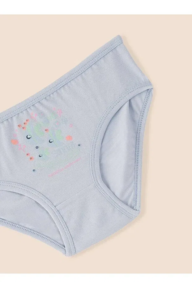 Детские трусы для девочек хлопковые Basics Natuline, Pink - Light Blue - Ecru — фото 4