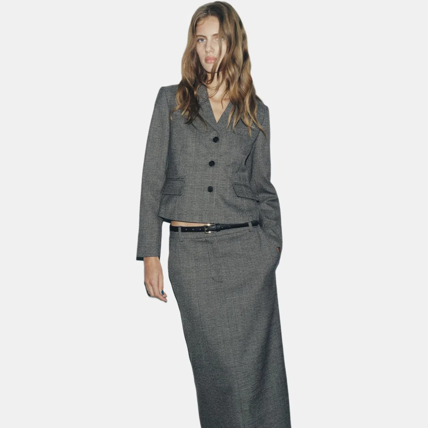 Женский деловой костюм серый ZARA, Gray — фото 4