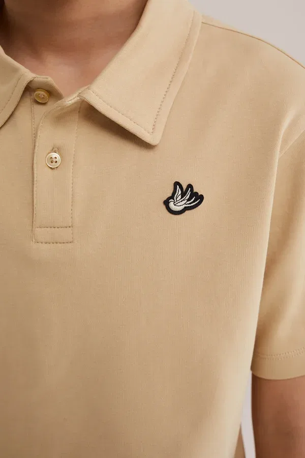 Футболка поло из пике, Polo shirt We Fashion, beige, бежевый — фото 2
