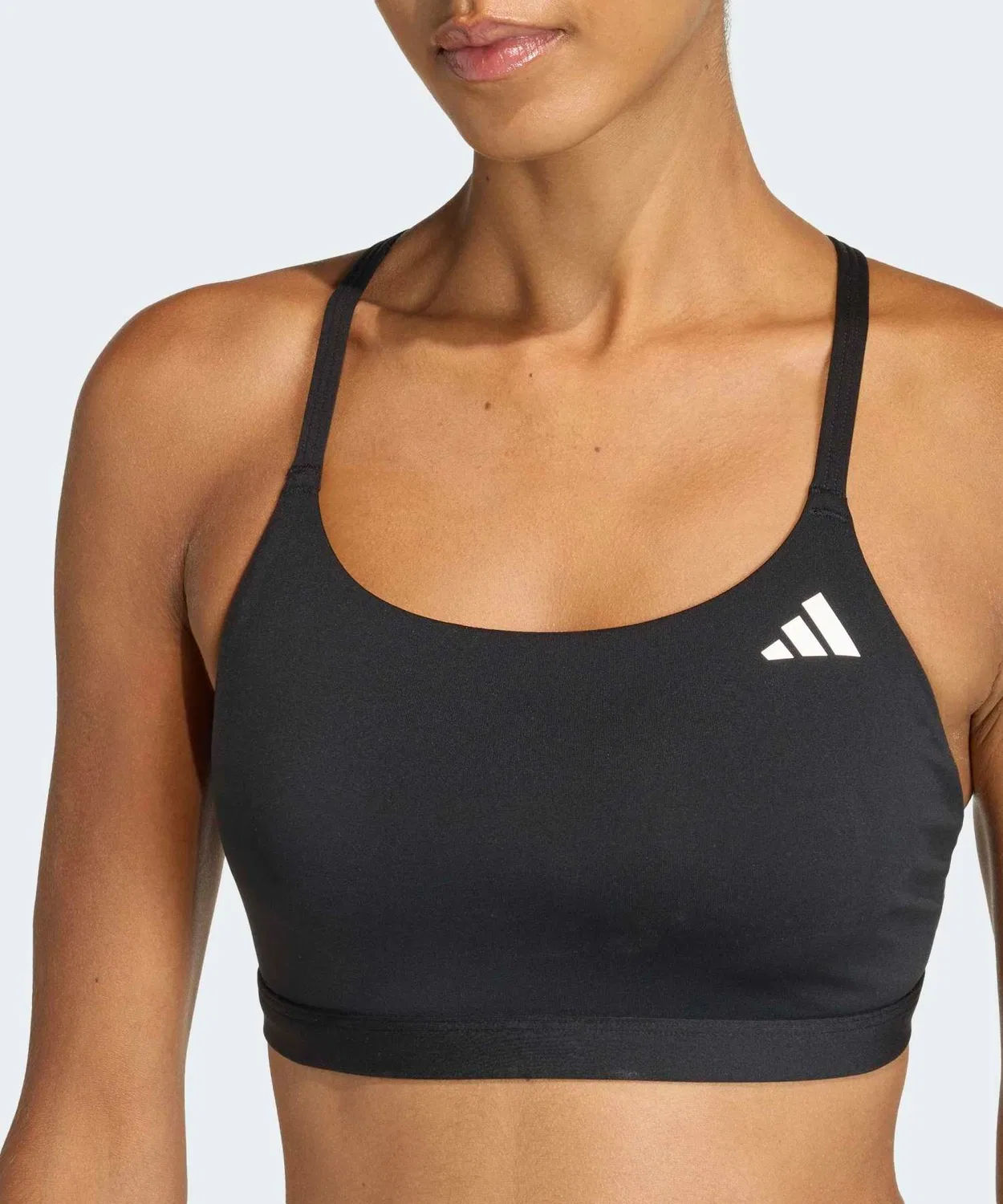 Женский спортивный бюстгальтер с легкой поддержкой Climacool Optime Essentials Workout Light Support Bra Adidas, Black — фото 3
