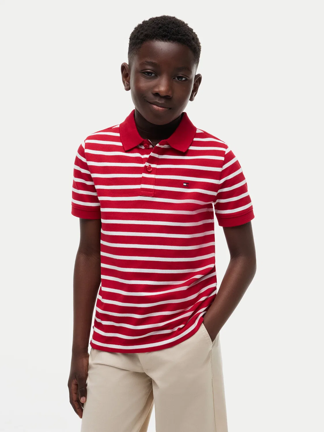 Поло стандартного кроя для мальчика Flag Tommy Hilfiger, красный