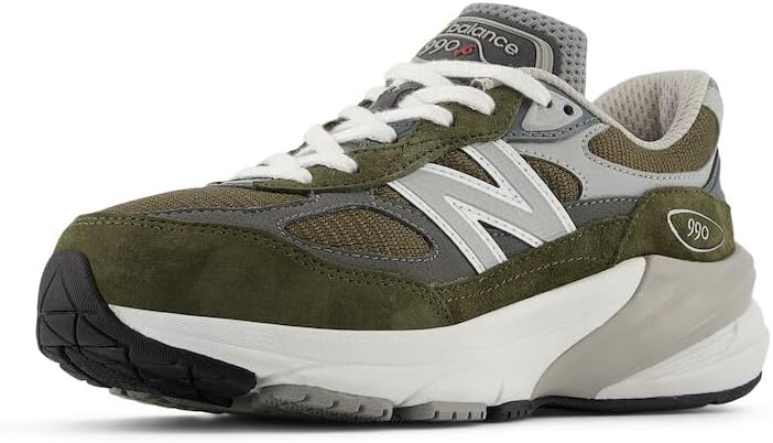 

Детские кроссовки New Balance 990 V6 на шнуровке, серый/оливковый