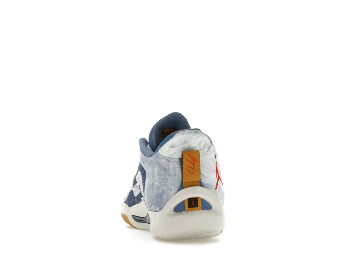 Детские кроссовки для мальчиков с верхом из денима Jordan Tatum 1 Jordan, Stone Blue/University Red-Mystic Navy — фото 4