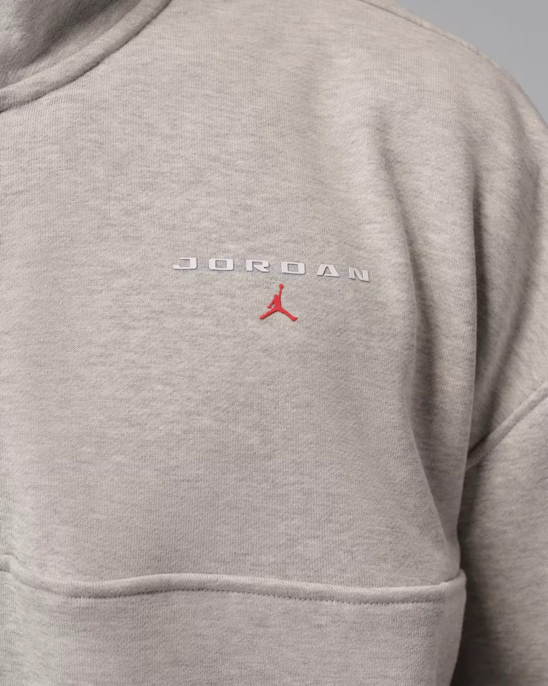 Мужская футболка с застежкой-молнией на четверть длины Jordan Flight Fleece, Grey Heather — фото 4