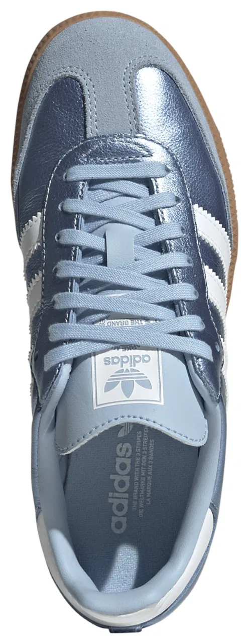 Кроссовки для девочек Samba Adidas, цвет Metallic Blue/Footwear White — фото 4