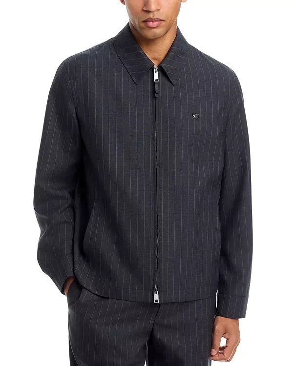 Мужская куртка с вышивкой Bloomsbury Track Jacket Burberry, IROn Grey Stripe — фото 4