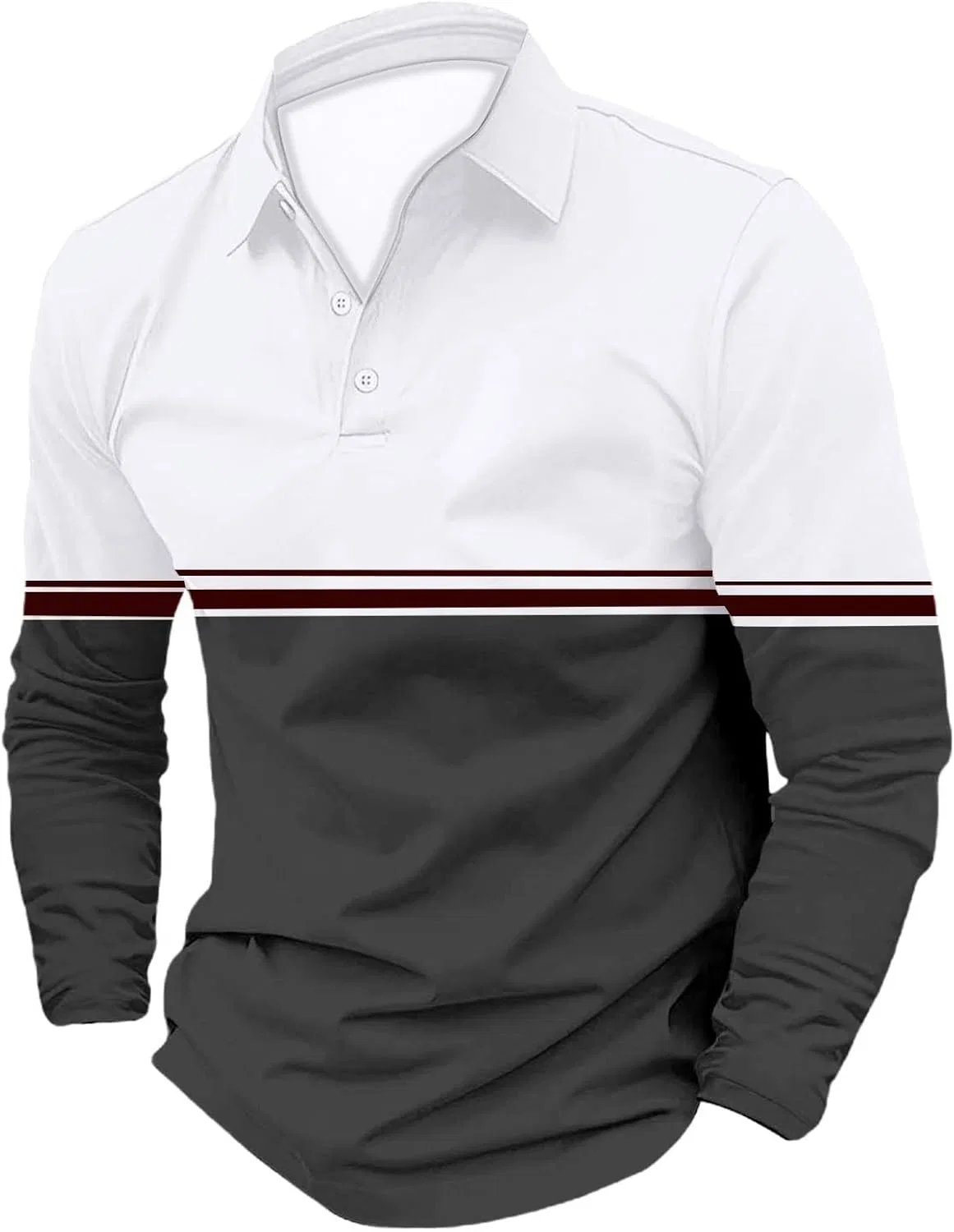 Мужская спортивная футболка с длинным рукавом Color Block Miyaomn, Grey — фото 3