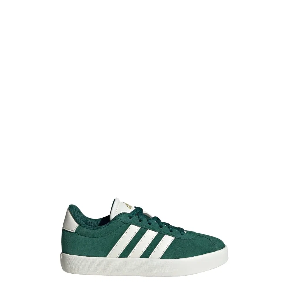 Детские кроссовки для мальчиков с липучкой Vl Court 3.0 Adidas, Collegiate Green Off White Gold Metallic — фото 3