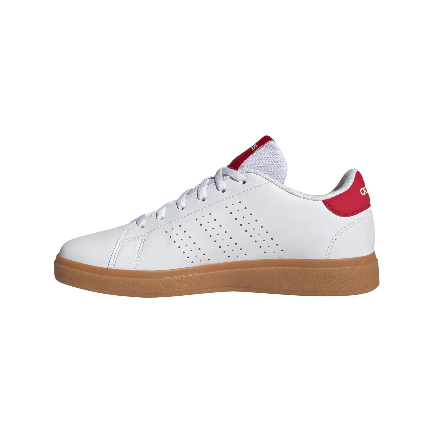 Детские кроссовки для мальчиков с липучками Advantage Base 2.0 Adidas, Pure White Ruby