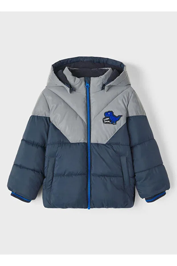 Детское пальто для девочек с капюшоном Name It, Navy Blue