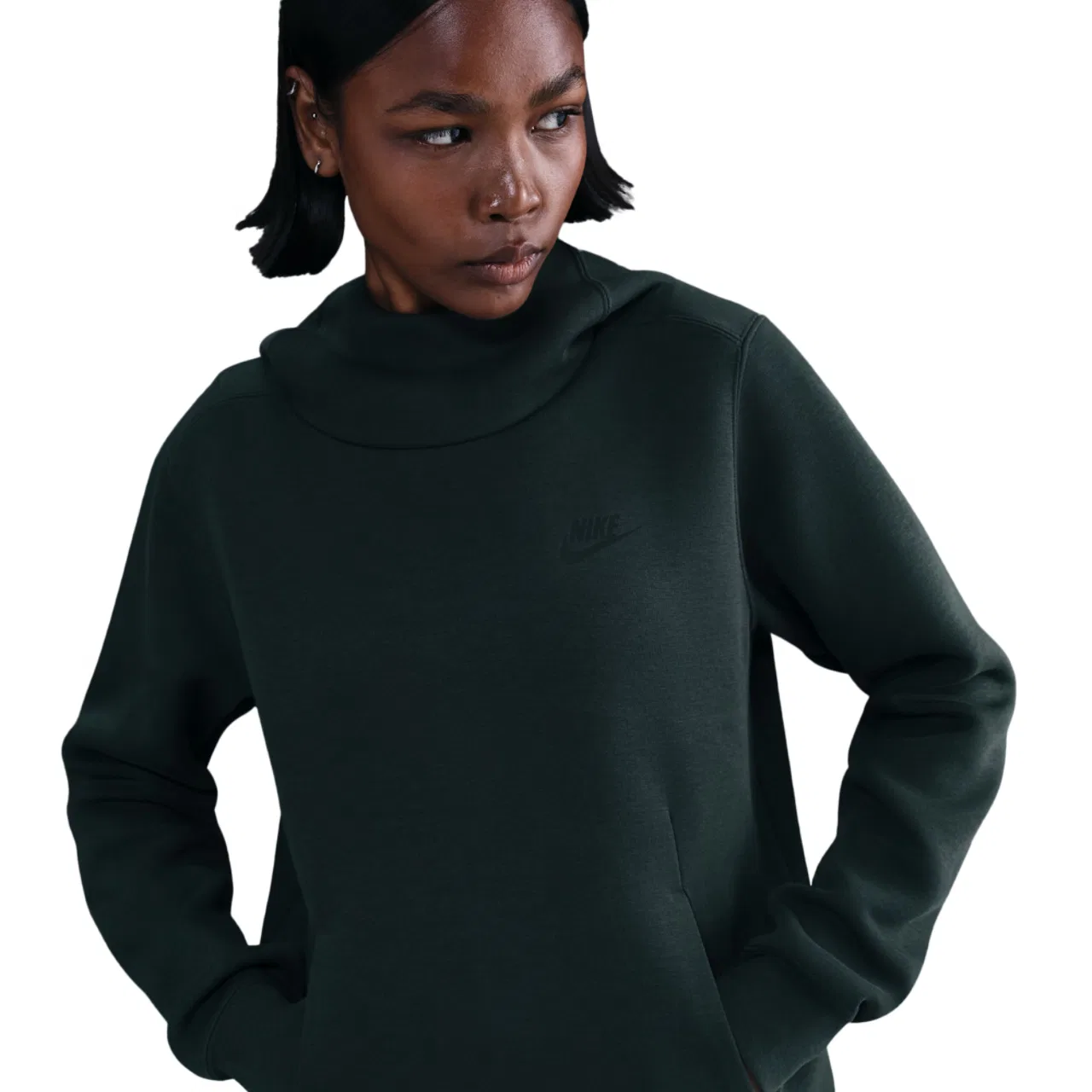 Женское худи Tech Fleece NSW Nike, цвет Seaweed/Black