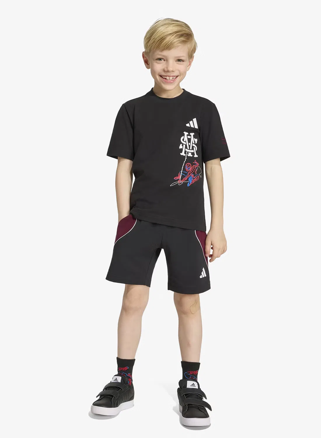 Комплект футболок с принтом Marvel Spider-Man Adidas, черный — фото 3