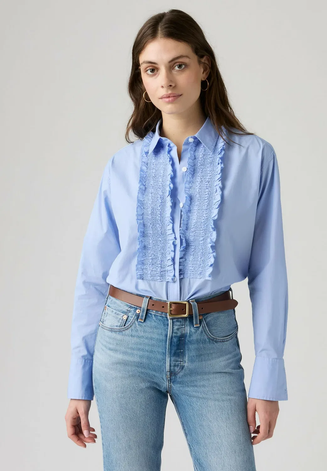 Рубашка-Смокинг Harlie bf с рюшами, Serenity b - блузка на пуговицах Levi'S, Serenity Blue - Blues — фото 4