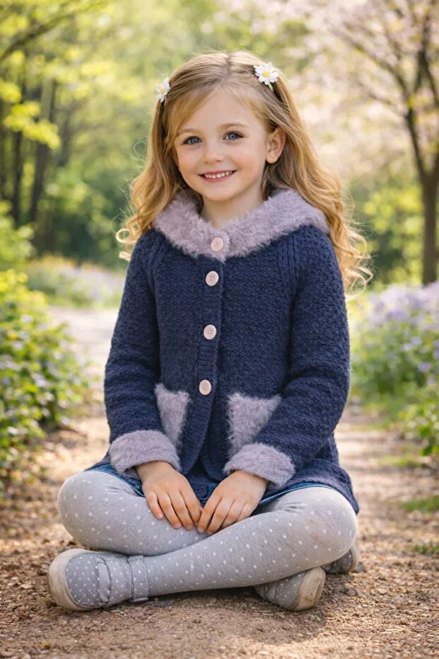 Детский кардиган с длинным рукавом Kidsev, Indigo — фото 3