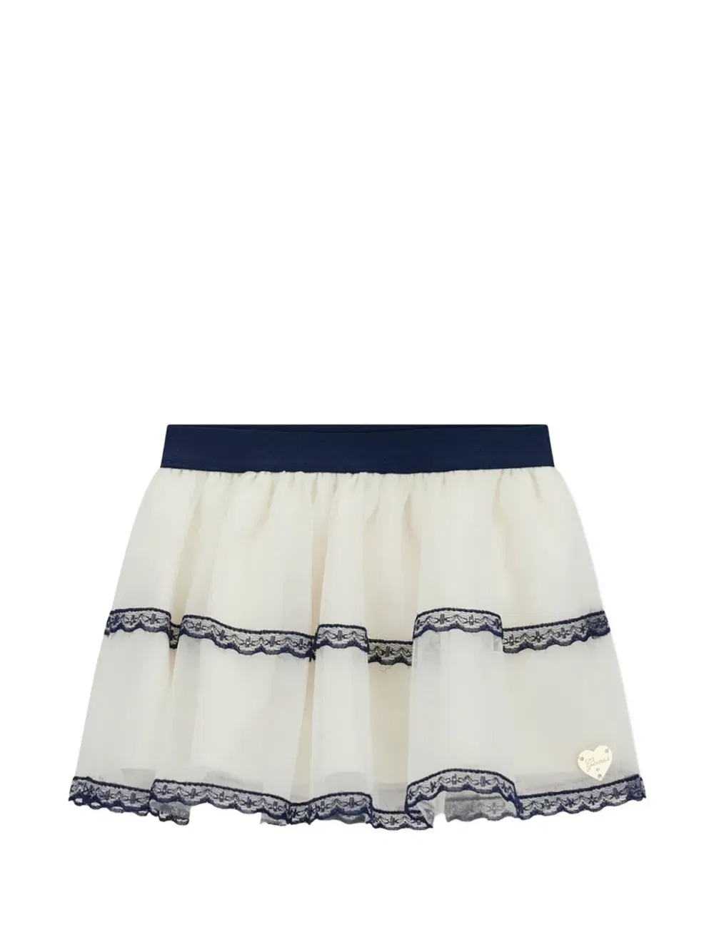 Комплект из топа и ярусной юбки с кружевом Guess Kids, нейтральный — фото 4