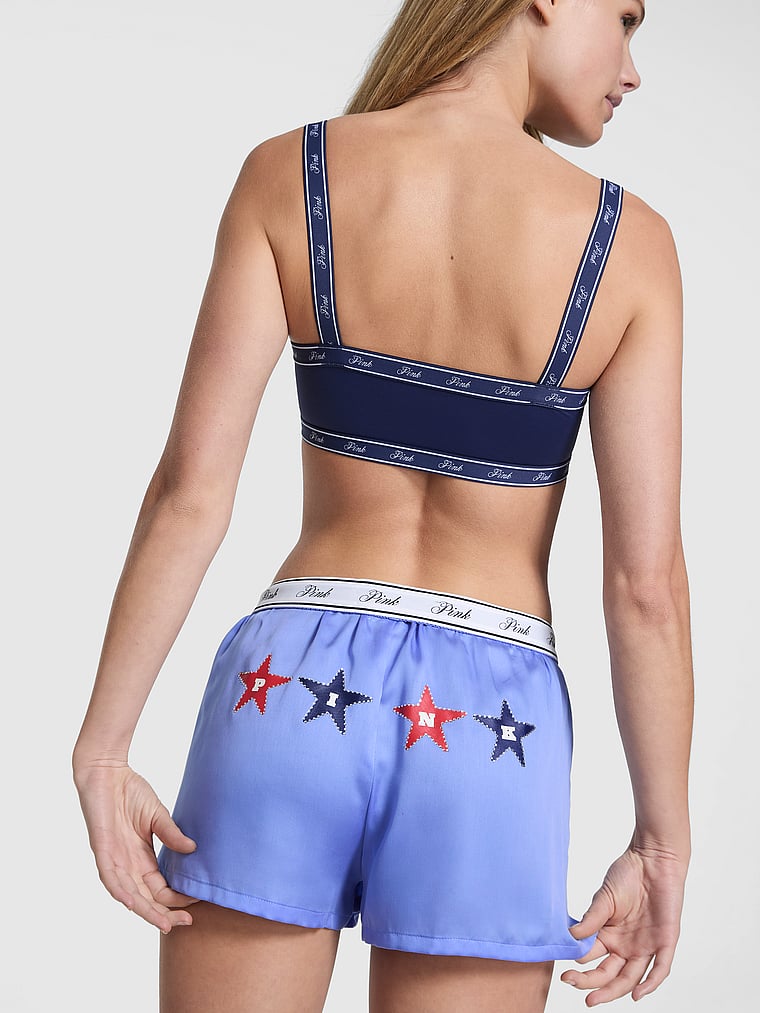 

Шелковые свободные пижамные шорты для сна Pink, lyocell blue