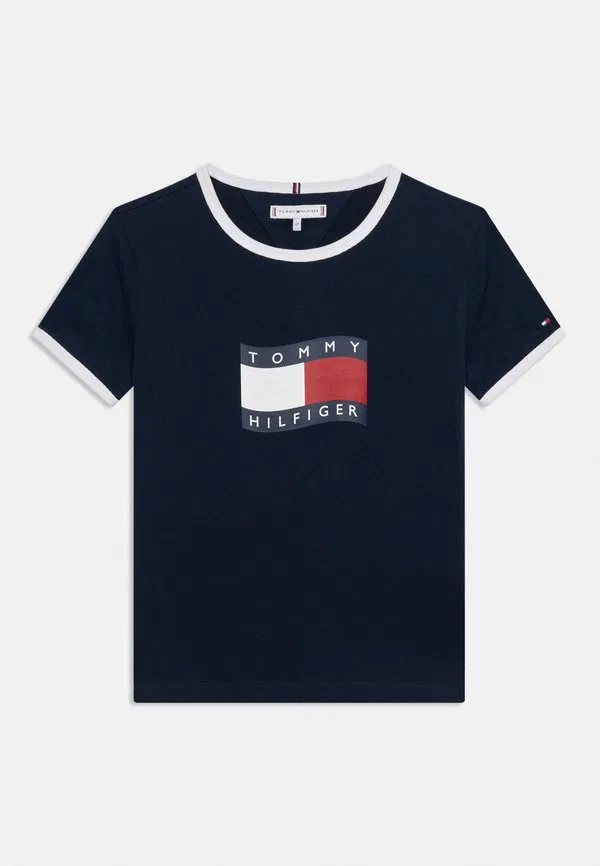 Футболка с принтом в виде волнистого флага Tommy Hilfiger, Dark Night Navy — фото 3